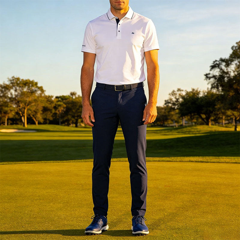 Custom Vintage Golf Pants with Retro Button-Tab Cuffs for Men