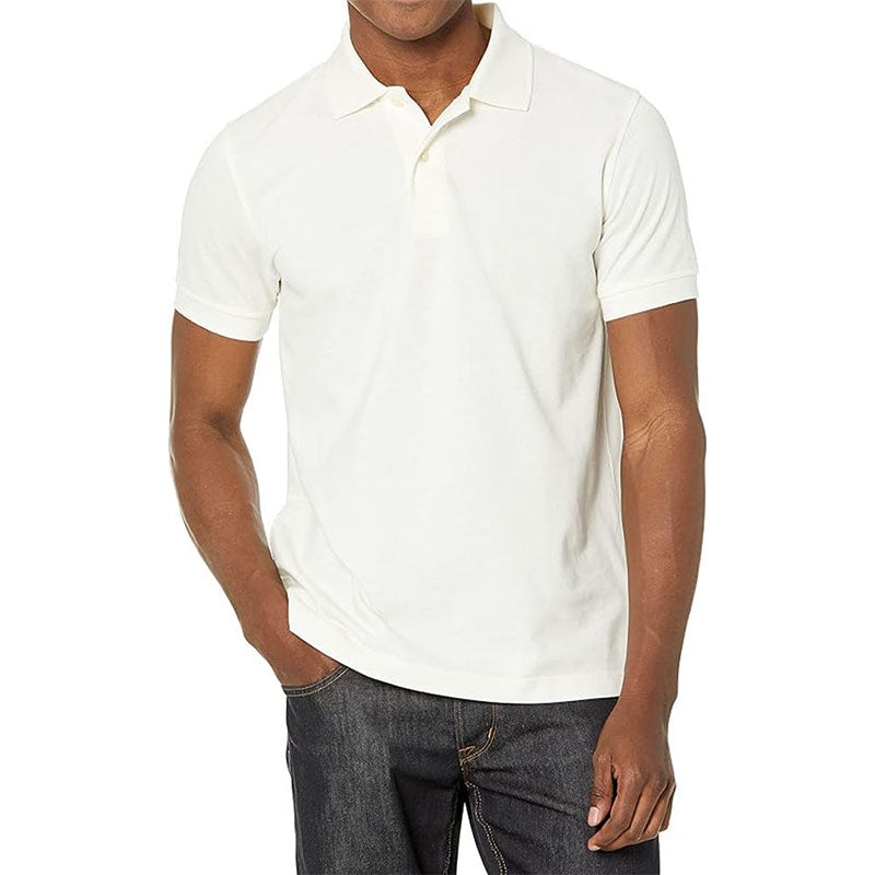Custom White Golf Polo Mens in 220 GSM Cotton Blend