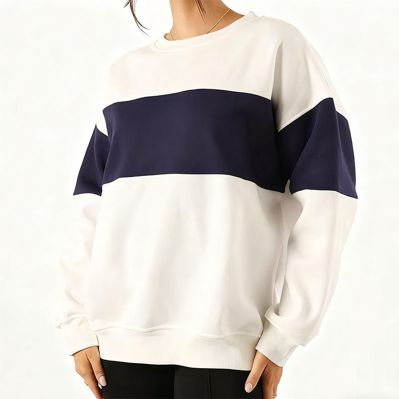 Custom Women’s Color Block Crewneck Sweatshirt for OEM Apparel