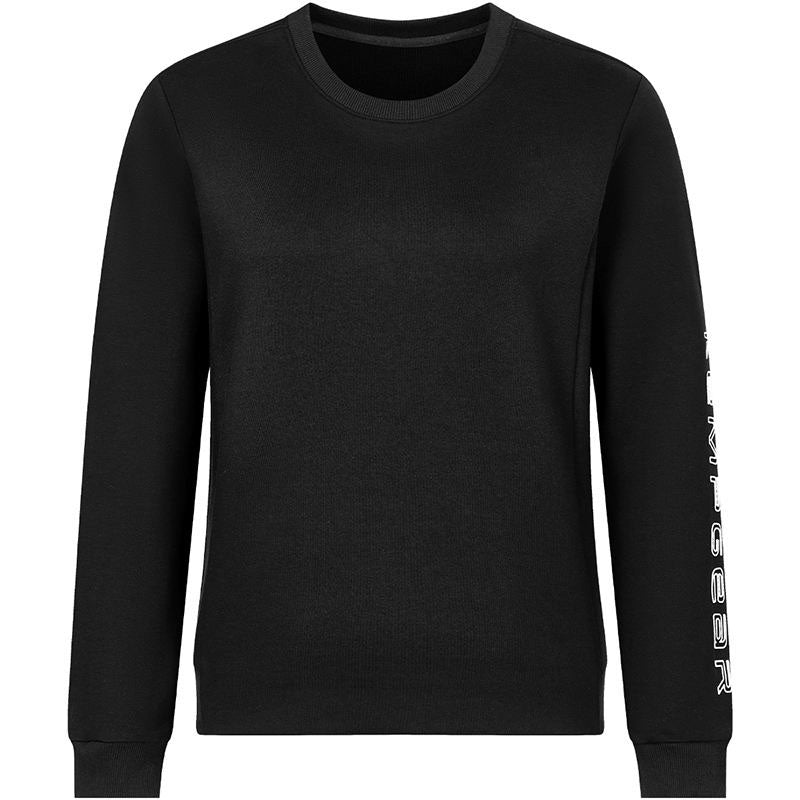 Custom Womens Crewneck Sweatshirt with Side Pockets and Sleeve Logo