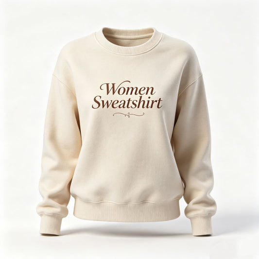 Custom Womens Crewneck Sweatshirts in 360 GSM Cotton with Typography Print
