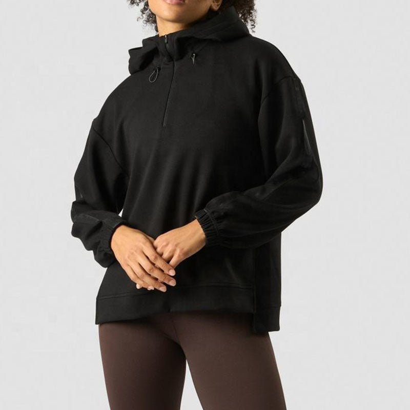 Custom Womens Golf Hoodies with Contrast Sleeve Stripes
