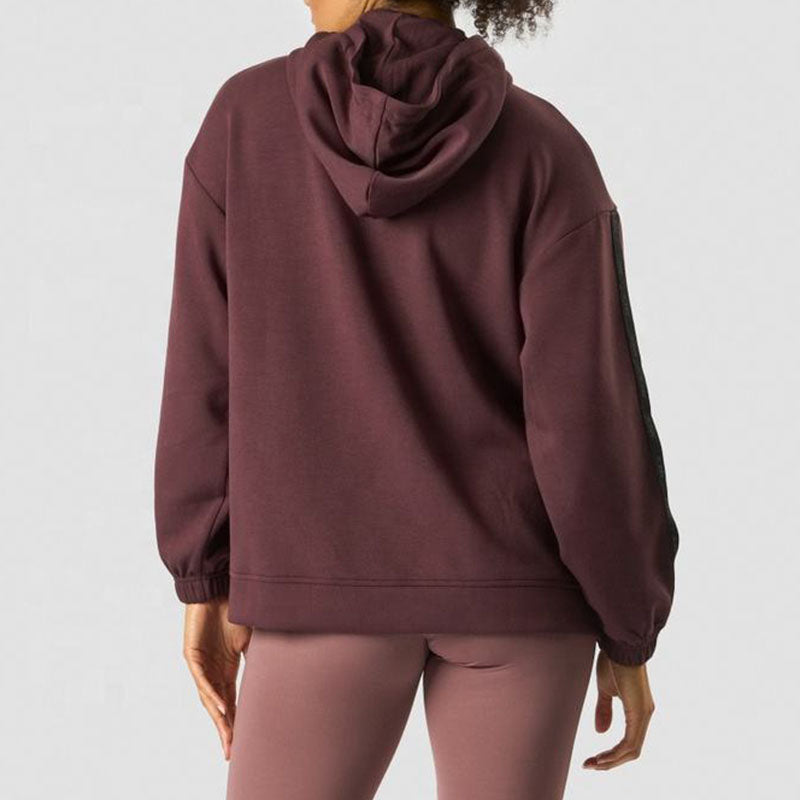 Custom Womens Golf Hoodies with Contrast Sleeve Stripes
