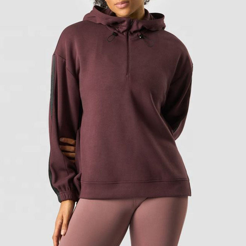 Custom Womens Golf Hoodies with Contrast Sleeve Stripes