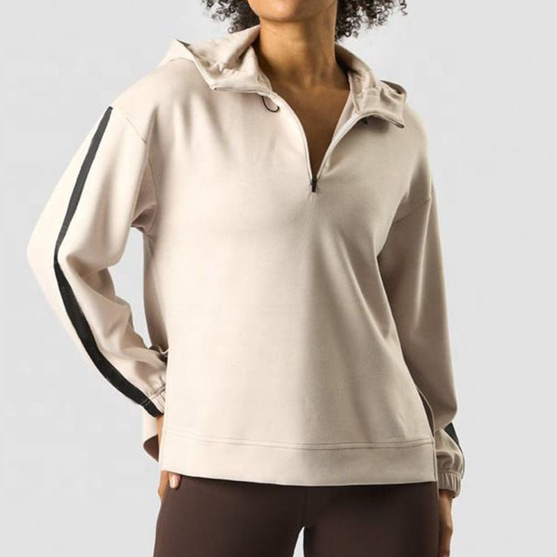 Custom Womens Golf Hoodies with Contrast Sleeve Stripes