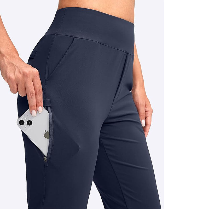 Custom Womens Petite Golf Pants with Short Inseam and Zip Pockets