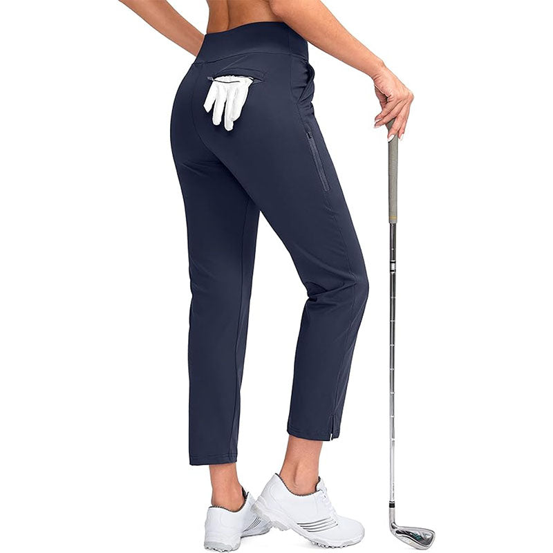 Custom Womens Petite Golf Pants with Short Inseam and Zip Pockets