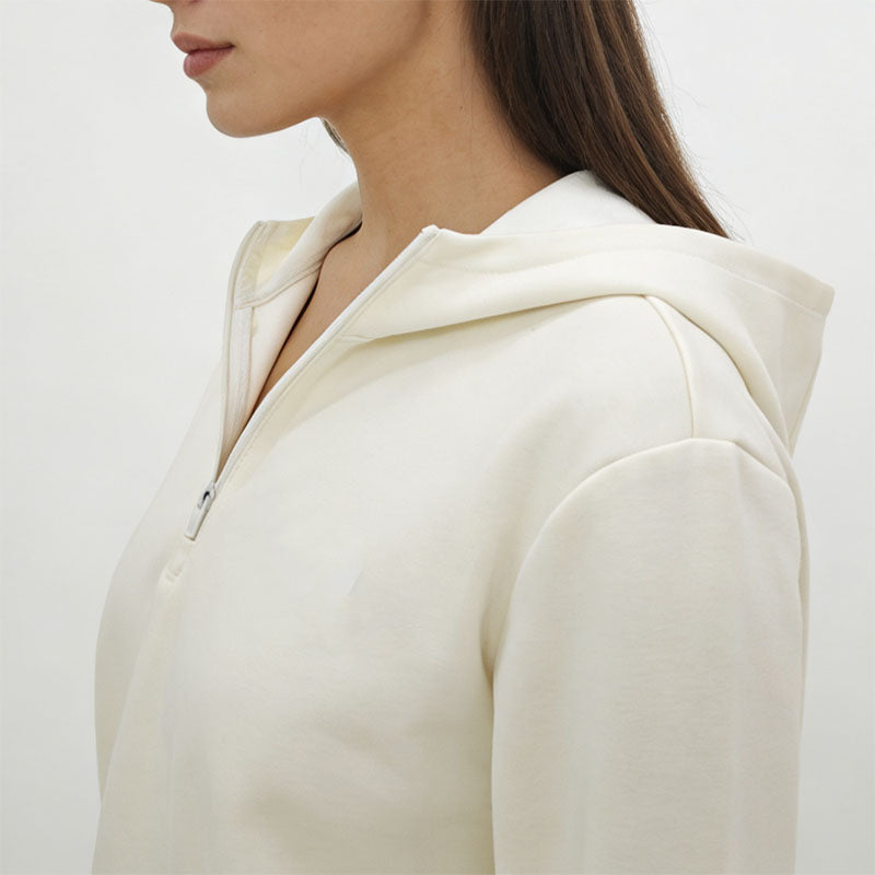 Custom Women’s Quarter-Zip Golf Hoodie in 340 GSM Cotton Blend