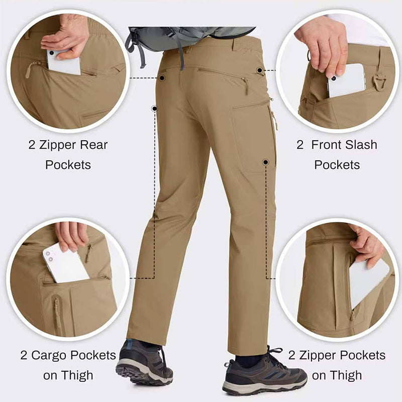 Men’s Quick-Dry Stretch Fishing Pants with Zipper Cargo Pockets | OEM/ODM