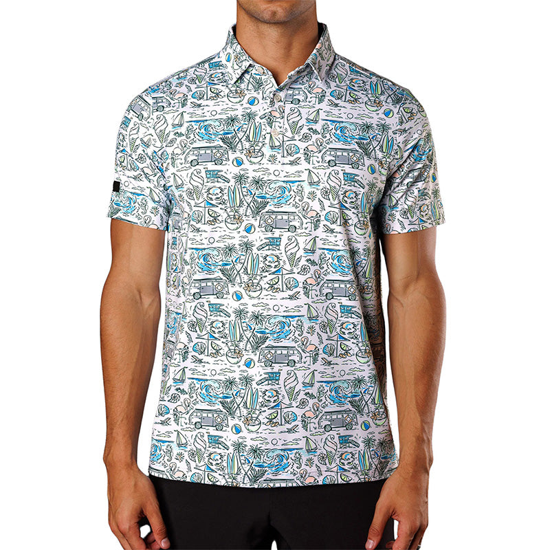 Quick-Dry Digital Print Golf Polo Shirt, 160gsm 88/12 Poly-Spandex (OEM)