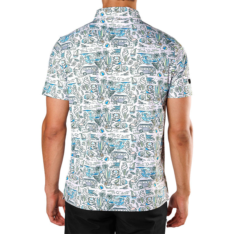 Quick-Dry Digital Print Golf Polo Shirt, 160gsm 88/12 Poly-Spandex (OEM)