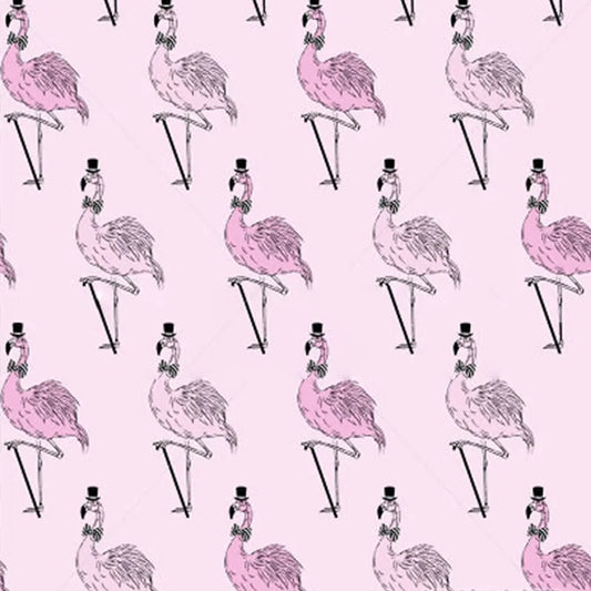 Flamingo Pattern 5 - Chic Flamingo Print with Top Hats