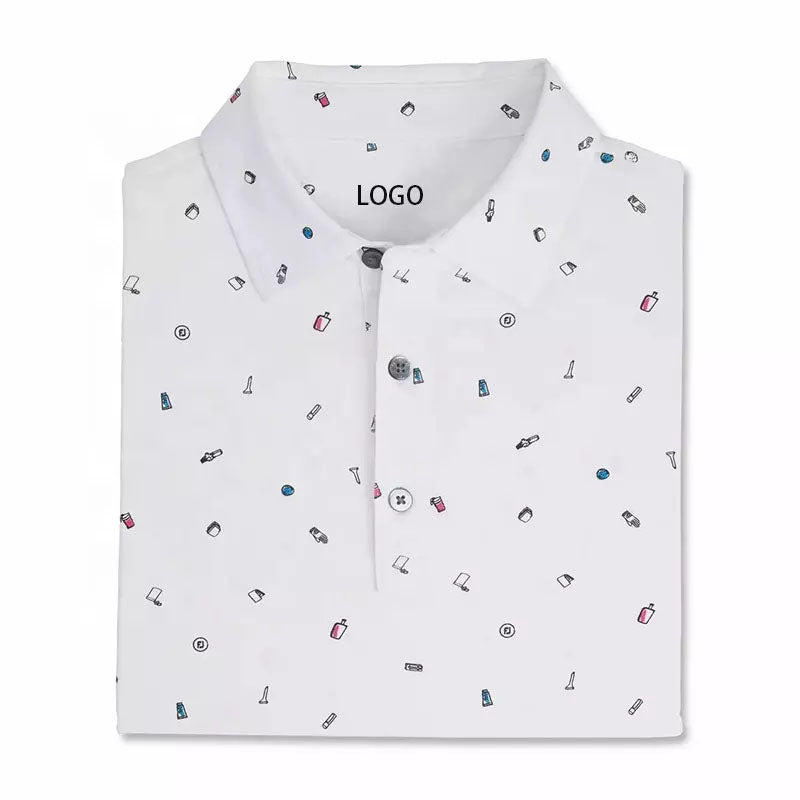 Hawaiian Golf Polo Shirts, 150gsm Quick-Dry Stretch Print, Breathable OEM