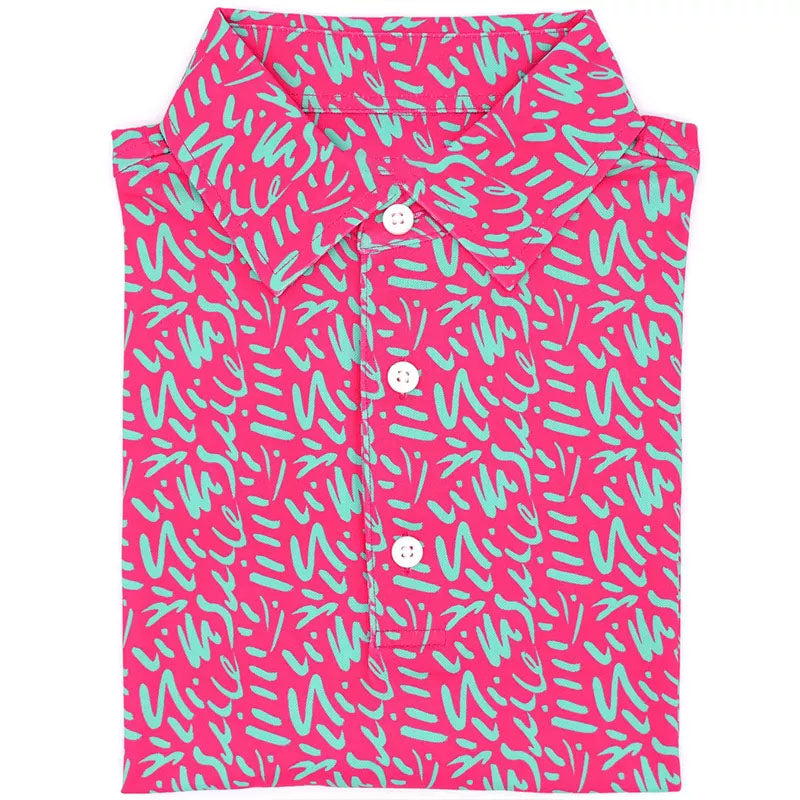 Hawaiian Golf Polo Shirts, 150gsm Quick-Dry Stretch Print, Breathable OEM