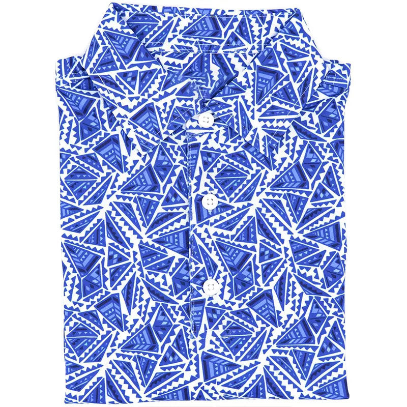 Hawaiian Golf Polo Shirts, 150gsm Quick-Dry Stretch Print, Breathable OEM