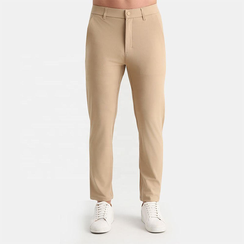 Lightweight Khaki Golf Pants with Quick-Dry Stretch Comfort