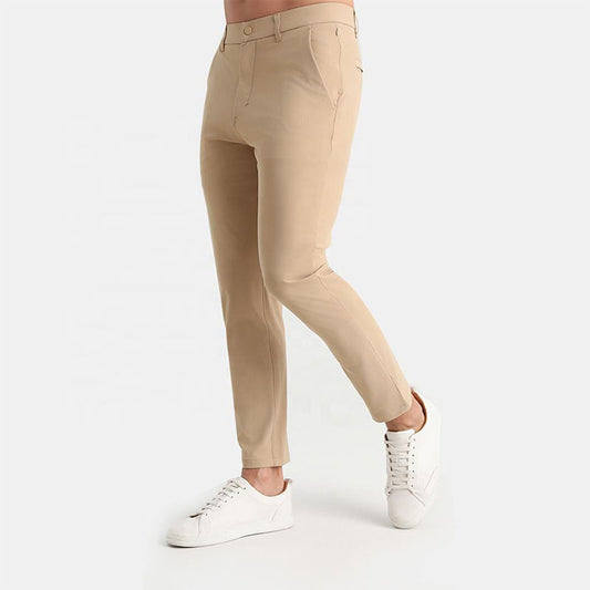 Lightweight Khaki Golf Pants with Quick-Dry Stretch Comfort
