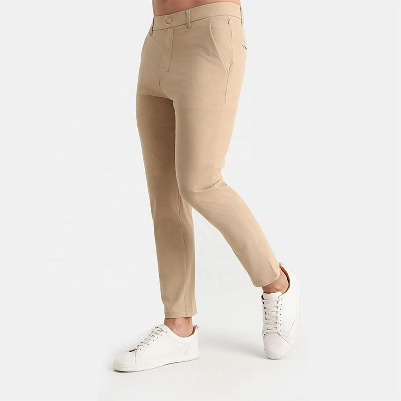 Lightweight Khaki Golf Pants with Quick-Dry Stretch Comfort