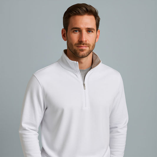 Men’s Lightweight 1/4 Zip Pullover Slim Fit Cotton Blend Layer