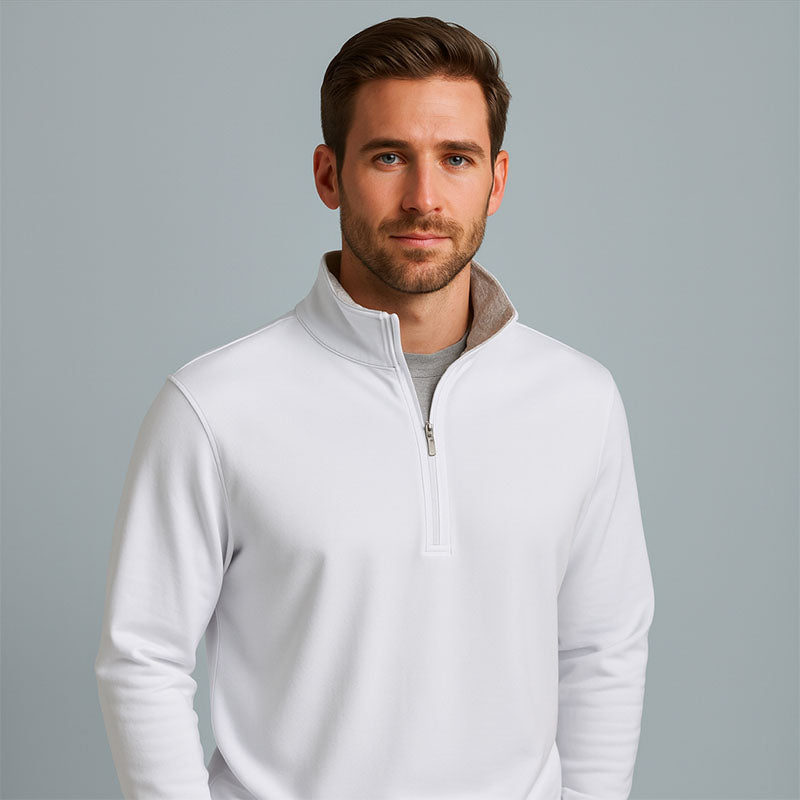 Men’s Lightweight 1/4 Zip Pullover Slim Fit Cotton Blend Layer