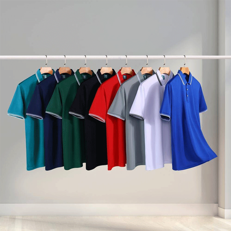 Custom Logo Golf Polo Shirt in 190G Polyester with Contrast Trim