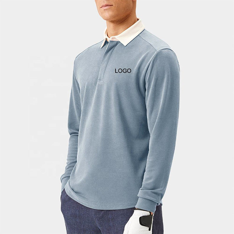 Quick-Dry Long Sleeve Golf Polo, 180gsm Jersey, Embroidered Logo (OEM)