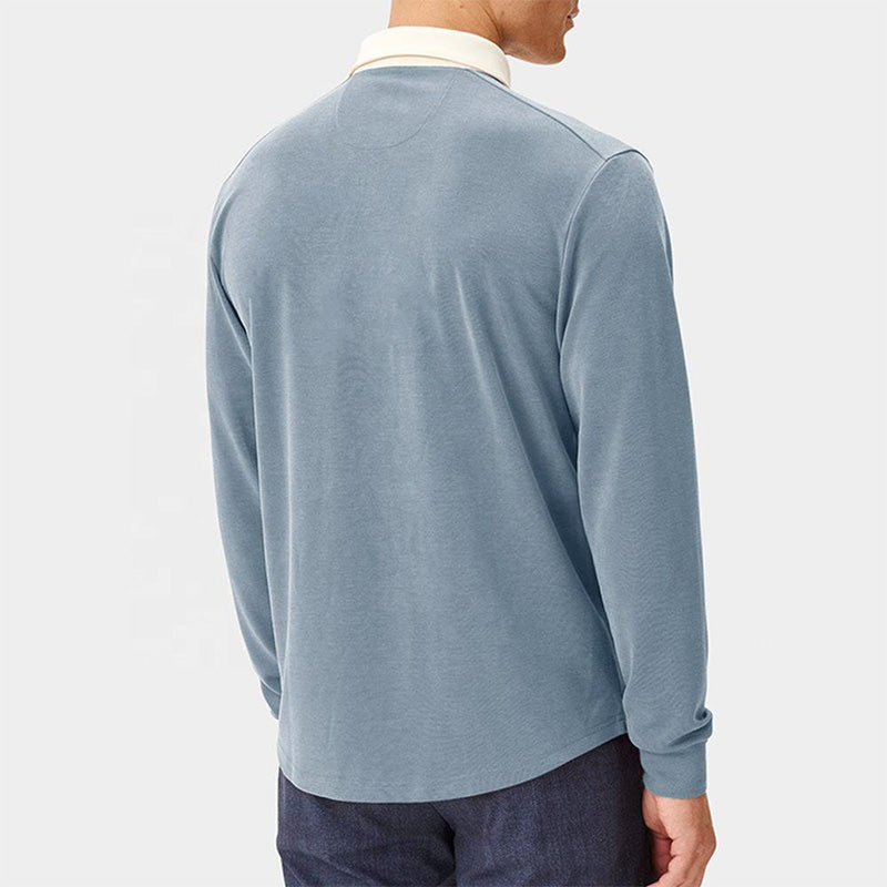 Quick-Dry Long Sleeve Golf Polo, 180gsm Jersey, Embroidered Logo (OEM)