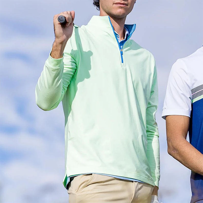 Men 1/4 Zip Pullover Lightweight Breathable Polyester Golf Top