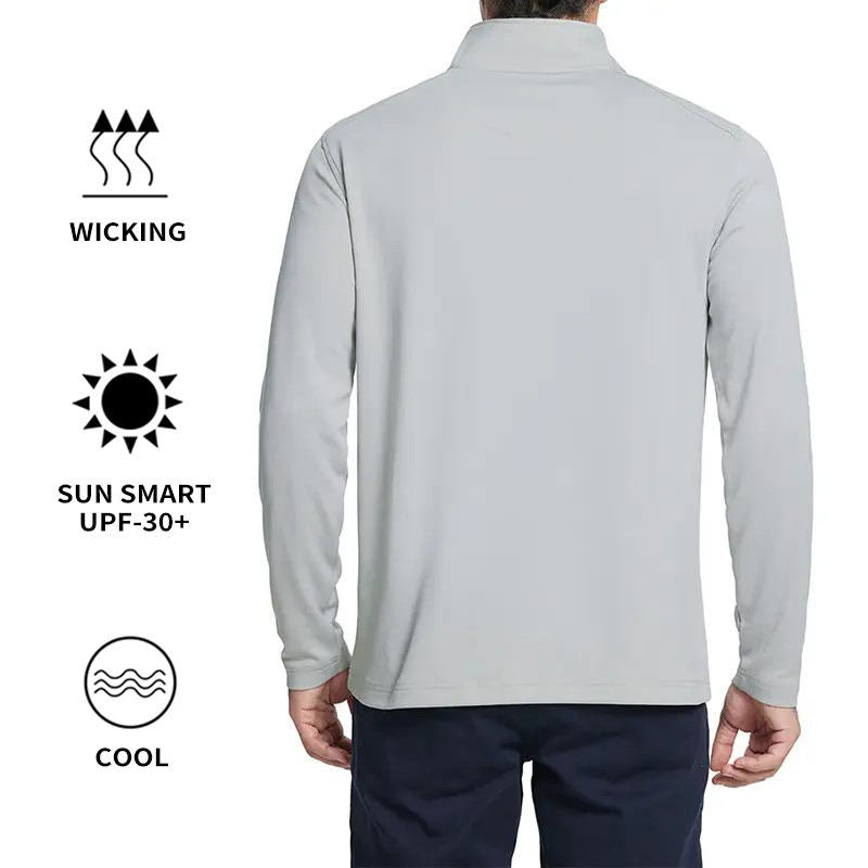 Men’s 1/4 Zip Golf Pullover Classic Solid Quick-Dry Regular Fit Top