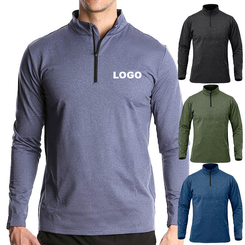 Men’s 1/4 Zip Pullover Quick-Dry 180GSM Polyester Slim Fit Top