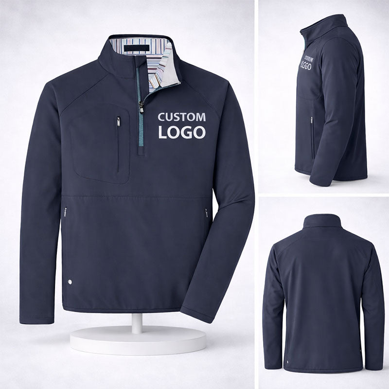 Men’s 1/4 Zip Pullover Sweater Cotton Blend Utility Pocket Slim Fit Top