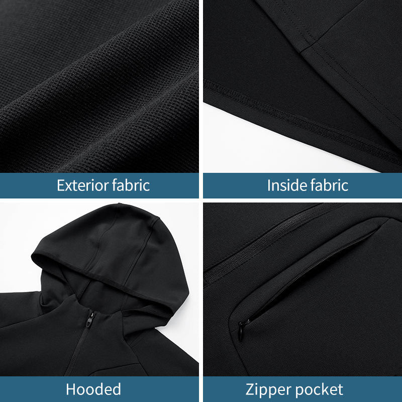 Men’s 1/4 Zip Windbreaker Pullover Hooded Woven Windproof Top