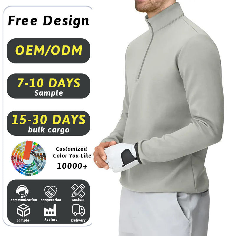 Men’s Golf 1/4 Zip Pullover Custom Logo Regular Fit Quick-Dry Layer