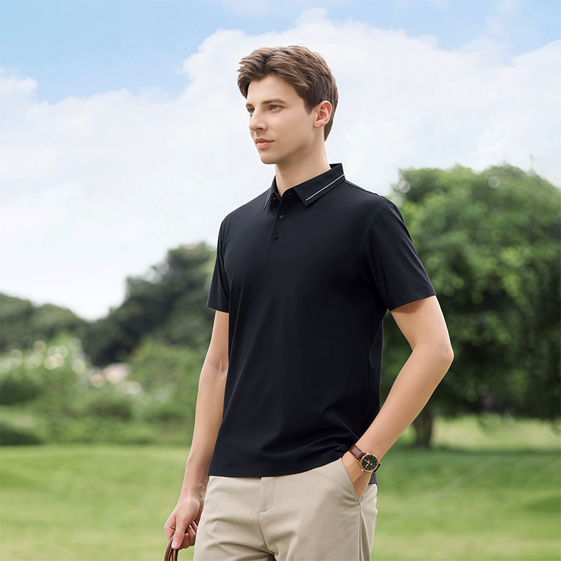 Quick-Dry Men’s Golf Polo Shirt in 180G Stretch Knit Fabric