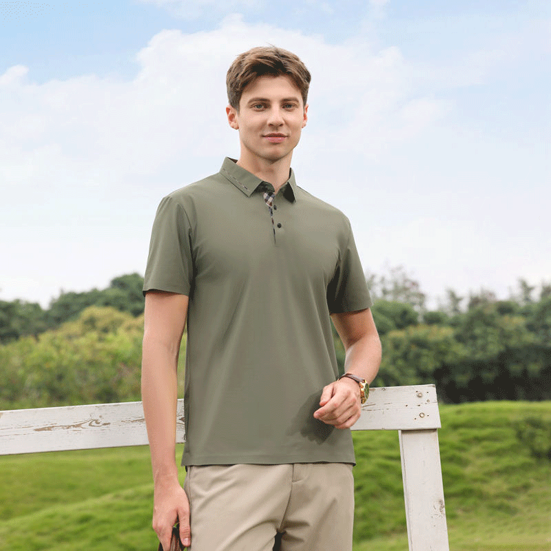 Quick-Dry Men’s Golf Polo Shirt in 180G Stretch Knit Fabric