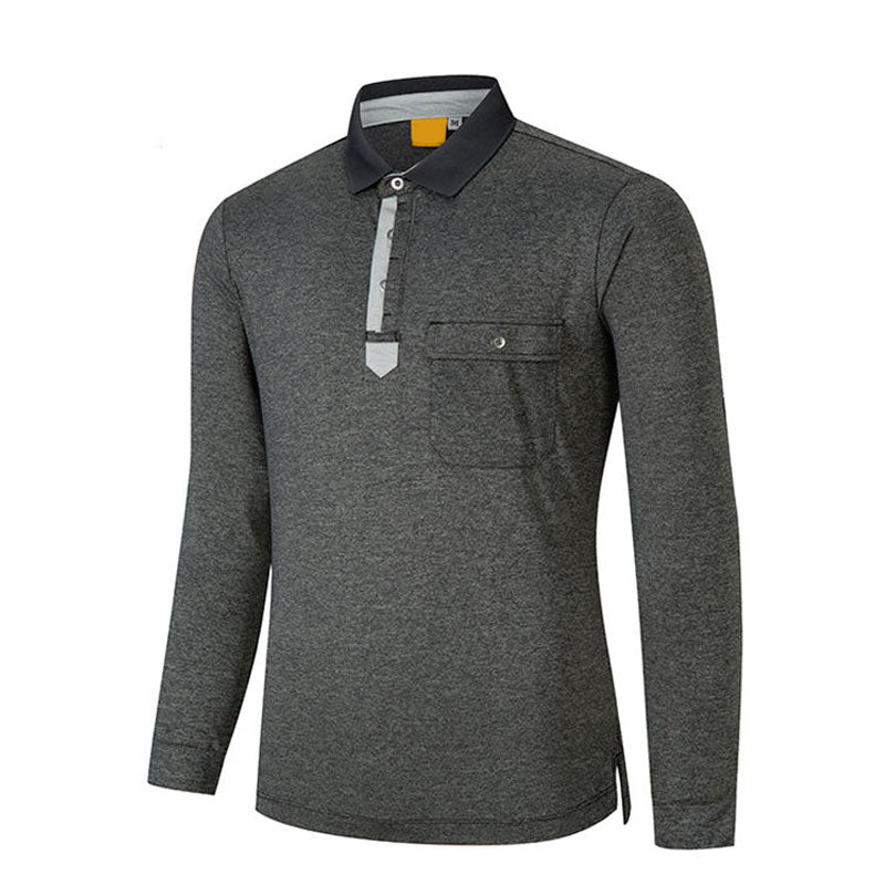 Men’s Long Sleeve Golf Polo, 180gsm Quick-Dry Breathable Stretch, OEM