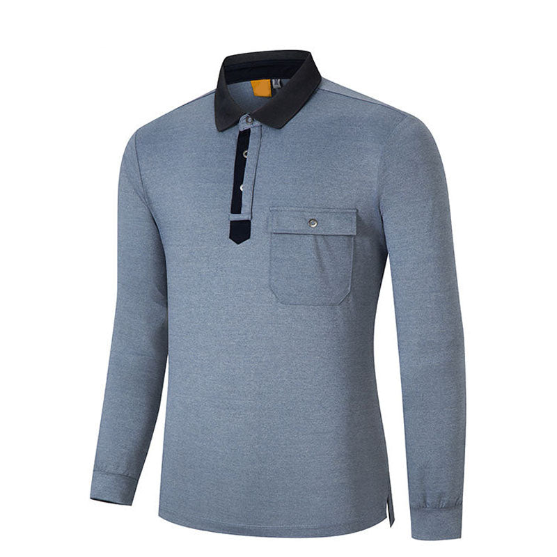 Men’s Long Sleeve Golf Polo, 180gsm Quick-Dry Breathable Stretch, OEM