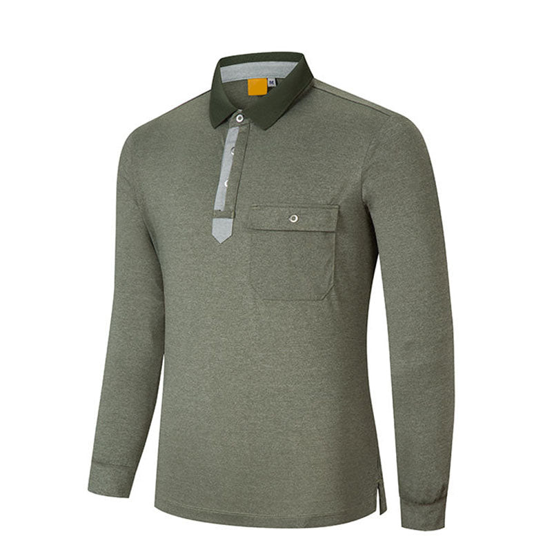 Men’s Long Sleeve Golf Polo, 180gsm Quick-Dry Breathable Stretch, OEM