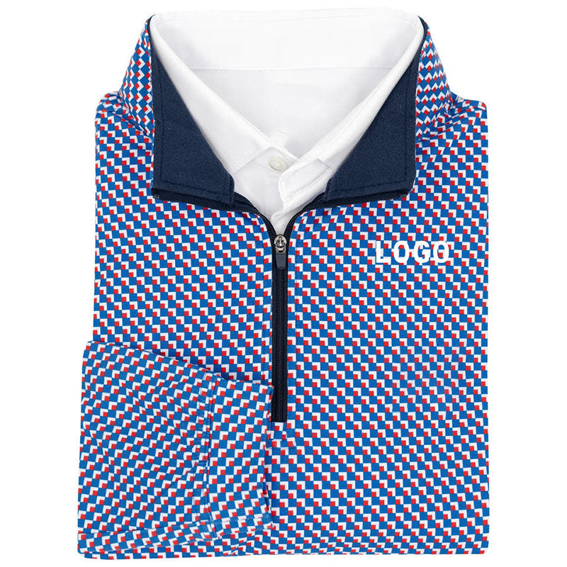 Men’s Printed Golf 1/4 Zip Pullover Regular Fit Knit Layer
