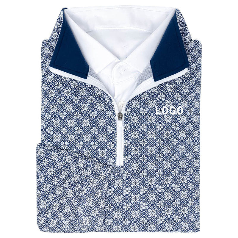 Men’s Printed Golf 1/4 Zip Pullover Regular Fit Knit Layer