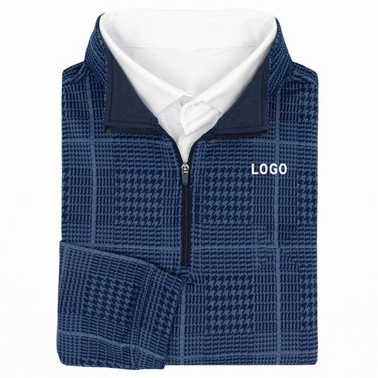 Men’s Printed Golf 1/4 Zip Pullover Regular Fit Knit Layer