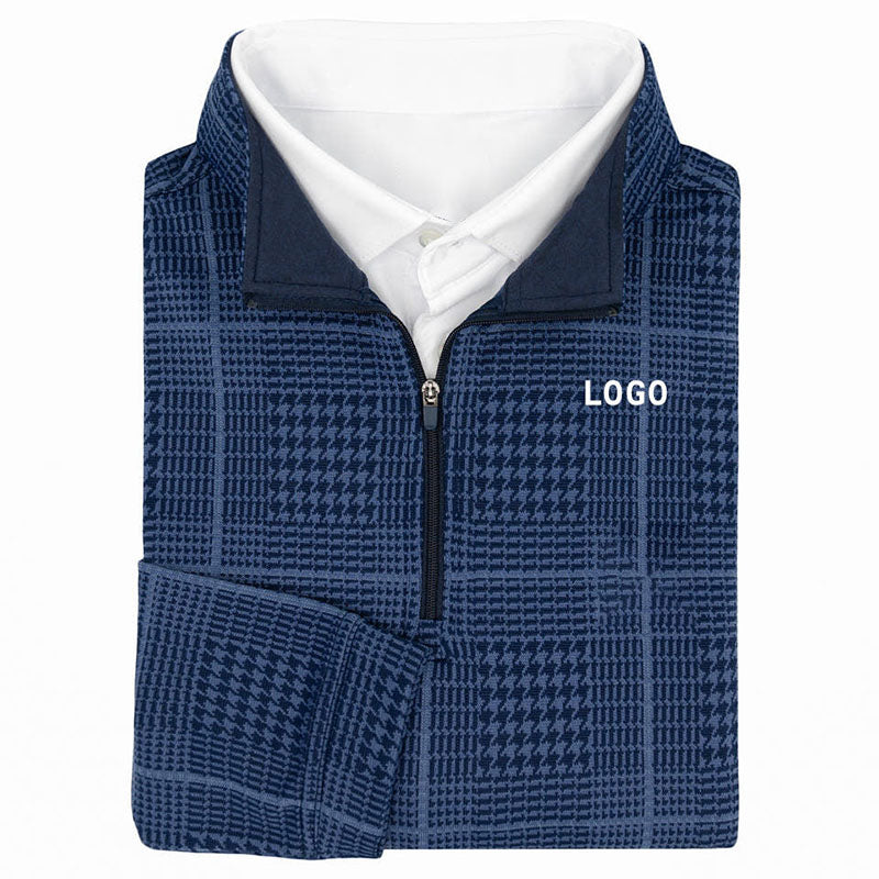Men’s Printed Golf 1/4 Zip Pullover Regular Fit Knit Layer