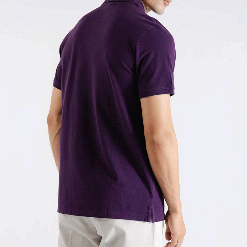 Custom Men’s Purple Short Sleeve Golf Polo in 200G Cotton Knit