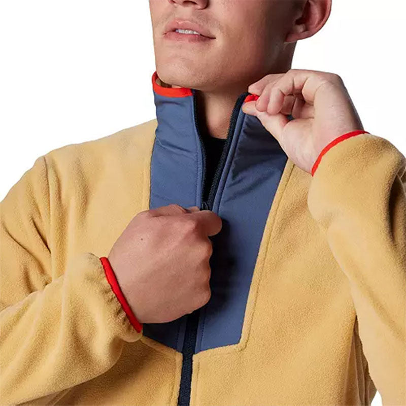 Men’s Quilted 1/4 Zip Pullover Patchwork Fleece Winter Layer