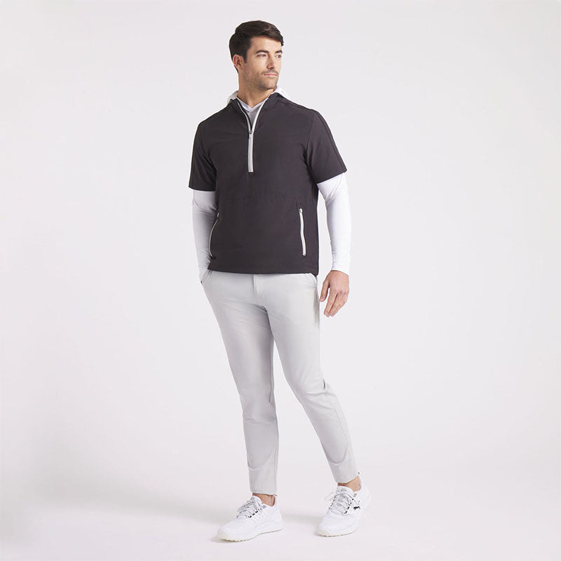 Men’s Short Sleeve 1/4 Zip Pullover with Side Zip Pockets