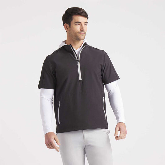 Men’s Short Sleeve 1/4 Zip Pullover with Side Zip Pockets