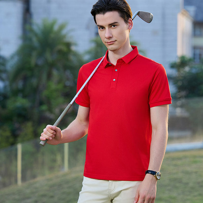 Moisture Wicking Golf Polo Shirts, 180–220gsm Quick-Dry Knit, Solid Colors, OEM