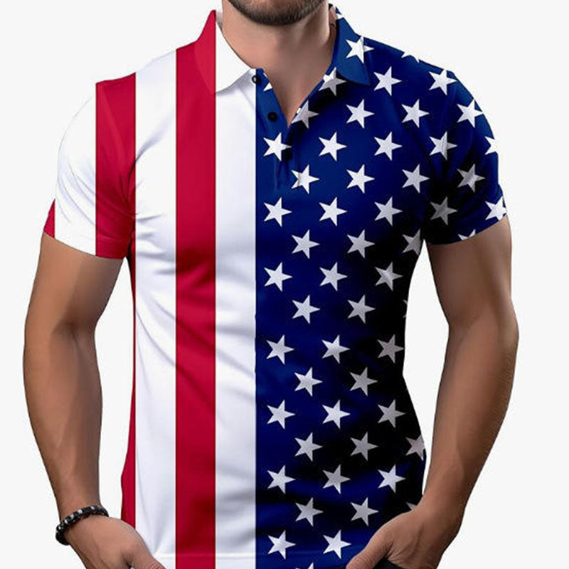 Patriotic Golf Polo Shirts | Breathable 100% Polyester, Digital Print, OEM Teamwear