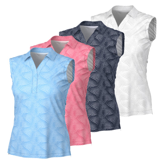 Women's Vintage Pattern Print Golf Polo