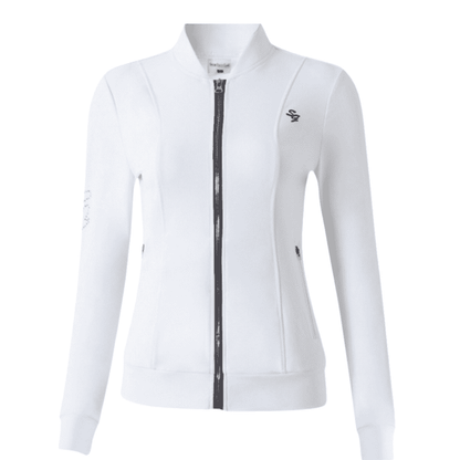 Women's Pure Color Slim Zippers Golf Jacket